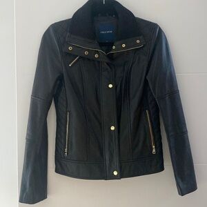 Cole Haan Fitted Womens Black Leather Jacket